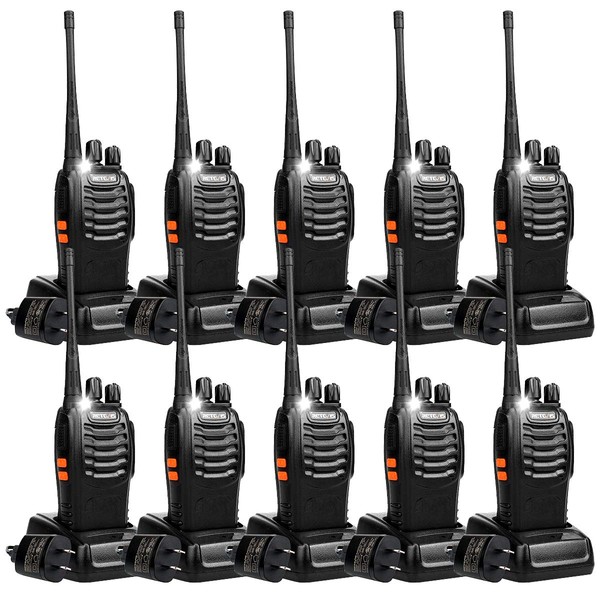 Retevis H-777 2 Way Radios, Walkie Talkies for Adults, Rechargeable Long Range Two Way Radio, Shock Resistant, USB Fast Charging for Business Education(10 Pack)