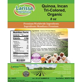 Quinoa, Incan Tri-Colored, Organic (8 oz, ZIN: 526576) - 2 Pack