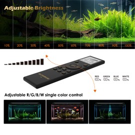 GLOWRIUM LED Aquarium Light with Remote, Full Spectrum Fish Tank Light with Auto Timer, IP67 Waterproof Freshwater Planted Tank Light, Dimmable RGB+W+Moon LEDs with High Performance (18W 24-29inch)