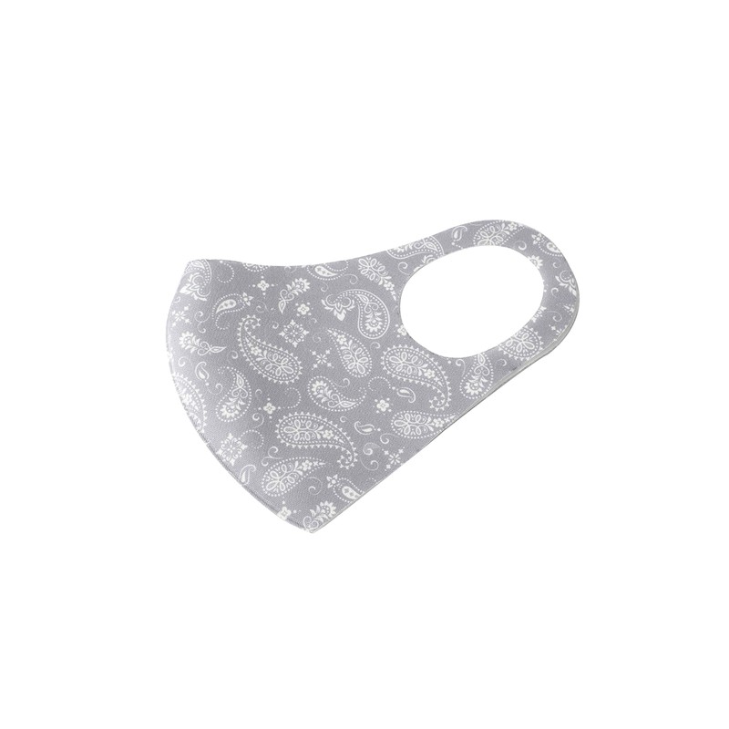 Komonee Face Mask Washable Reusable Grey Paisley Dustproof Cloth Mouth