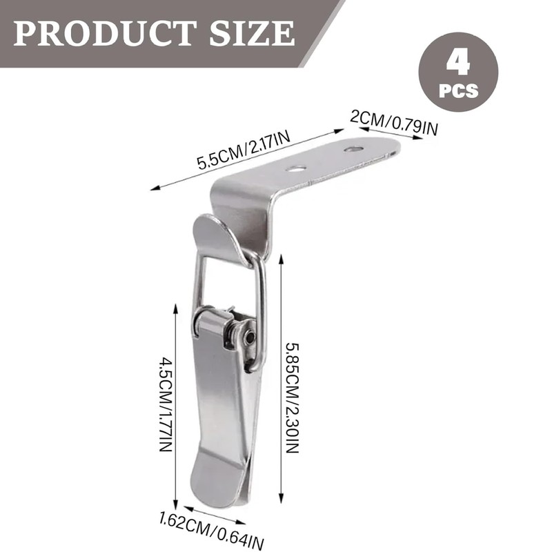 Lexziuo 4PCS 90 Degree Latch Stainless Steel Spring Loaded Toggle
