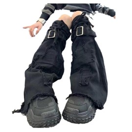 RUIXIA Grunge Leg Warmer for Women Gothic Flare Leg Warmer Goth Steampunk Y2k Emo Grunge Girls 80s Punk Knee High Leg Warmers Preppy Stockings Gothic Clothes