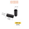 Matrelt 14Pcs Black 3/8"-16 Hex Coupling Nut, Threaded Rods Nuts
