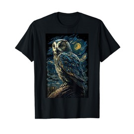 Owl Starry Night Van Gogh Style Birds Lover Owl Mom & Dad T-Shirt