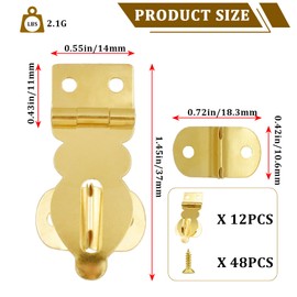 Aifeier ET 12Pcs Brass Solid Padlock Mini Buckles, Small Mini Decorative Hasp Locks with Screws for Gift Boxes Wooden Box Jewelry Box Wine Gift Case Chest Suitcase