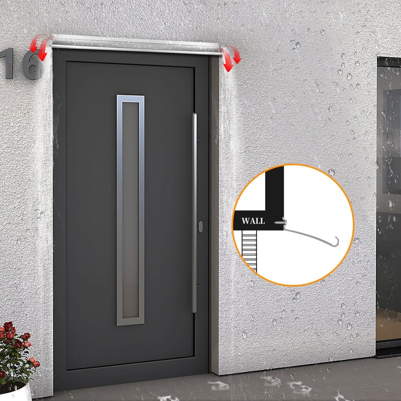 LCGAOYA 1PCS Aluminum Door Rain Drip Guard Cap, 47 Inch