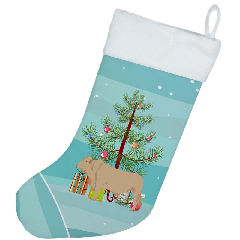Caroline's Treasures BB9193CS Charolais Cow Christmas Christmas Stocking, Teal Fireplace