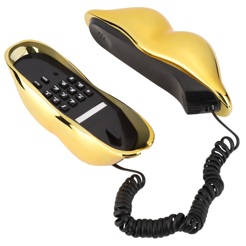 WX 3061 MultiFunctional Cute Lip Shape Telephone Desk Phone Home