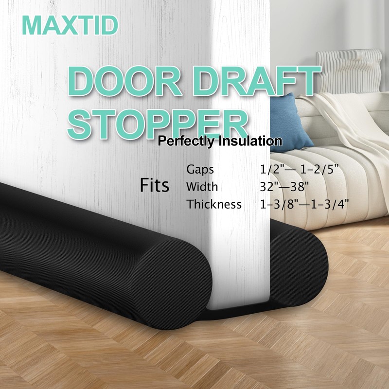 MAXTID Under Door Draft Stopper for Bottom of Doors 38"