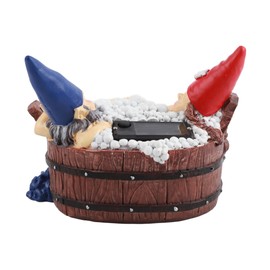 Garden Decoration Solar Garden Figures Foam Bath Gnome Statue Sculpture Solar Resin Bathing Gnome Night Light