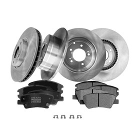 PM Auto Set of 12 Front 300mm-Rear 284mm Brake Disc Rotors-Ceramic Brake Pad Kit Replacement For 2009 2010 Hyundai Sonata