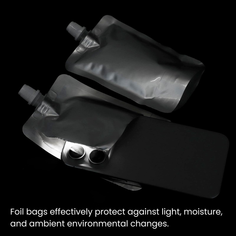 Muka 50 PCS Silver Foil Spout Bag, Reclosable Spout Pouch