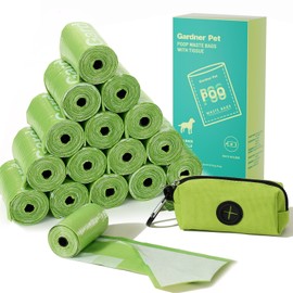 Gardner Pet Dog Poop Bags Rolls with Tissue, Pine Scented Poop Bag with Dispenser, Leak Proof Pet Waste Bags with Tissue Design, Reduce Touch Feeling, 18 Rolls-144 Counts