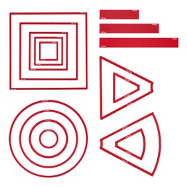 AHANDMAKER AOE Magic Templates Set Damage Marker Surface Effect Template Including 5 Squares 4 Circles 4 Cones and 3 Lines for DND and Other RPG Table Games Red Pack of 16