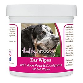 Healthy Breeds Bluetick Coonhound Ear Cleaning Wipes with Aloe & Eucalyptus for Dogs 100 Count