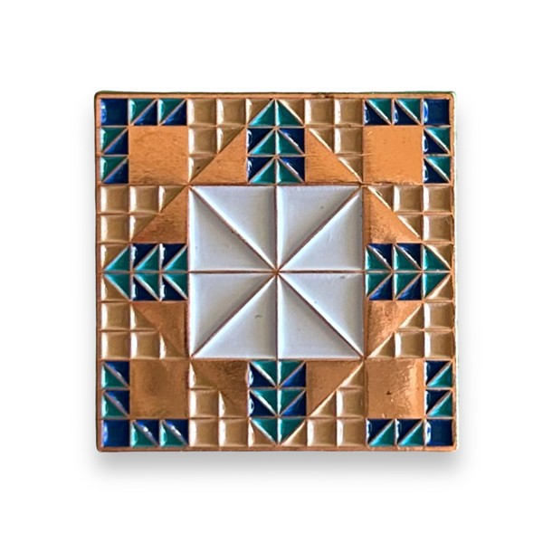 Quilt Inspired Enamel Pins, 1" Pins Featuring Quilt Block Patterns,