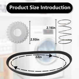 WH05X24185 Washing Machine Clutch & WH01X24434 Washer Spring & WH01X27538 Washer Drive Belt for GE Hotpoint Washer Model GTW485ASJ0WW, Replace 4588013 AP5993402 PS11729473 US Stock