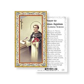 Prayer to St. Thomas Aquinas Gold Stamped Paper Holy Cards, 100-Count Value Pack