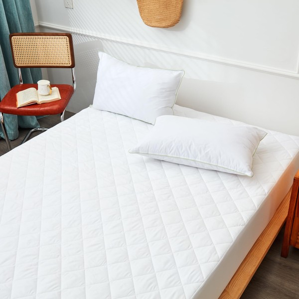 Tateufeu White Mattress Cover -Stretches up to 16 Inches Deep