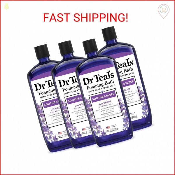 Dr Teal's Foaming Bath with Pure Epsom Salt, Soothe &