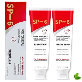 Sp-6 Ultra Whitening, Sp 6 Toothpaste 2pcs, Probiotics Whitening,Deep Cleaning Care Toothpaste,Enamel-Safe, Fluoride-Free, Fresh Breath Brightening & Stain Removing