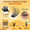 QUEWEL Selbstklebende Wimpernverlängerung, natürlicher Look, kleberfrei, 60 wiederverwendbare Wimpern, Set