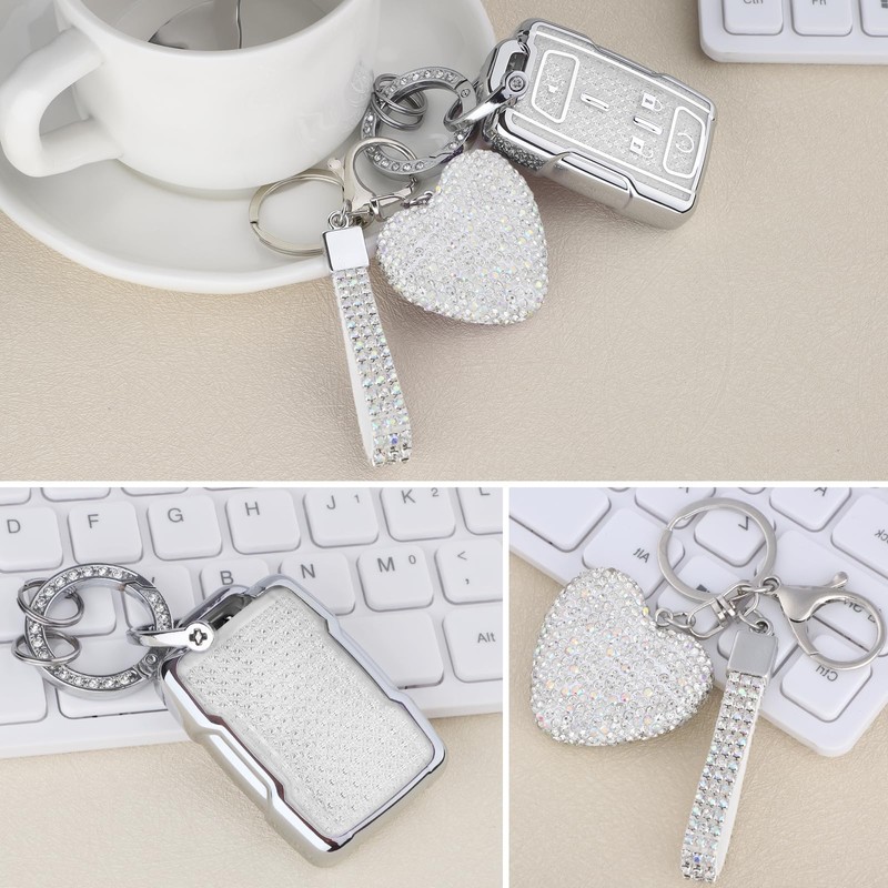 Vicoca for Chevy 4 Button Key fob Cover with Diamond