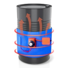 UPGRADED Blue 55 Gallon Drum Heater with Twist Temperature Control, YeloDeer 120V 1200 Watt Barrel Heater Band for Grease Keg Operates in 86 ℉-302 ℉ for Honey Drum