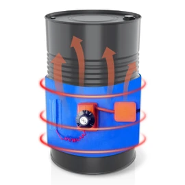 UPGRADED Blue 55 Gallon Drum Heater with Twist Temperature Control, YeloDeer 120V 1200 Watt Barrel Heater Band for Grease Keg Operates in 86 ℉-302 ℉ for Honey Drum