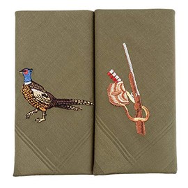 Dalaco Mens Pheasant and Gun Handkerchiefs - Green, One Size