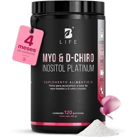 Myo y D-Chiro Inositol 120 días de consumo. Mezcla de 40:1. Myo & D-Chiro Inositol Platinum 492 Gramos. B Life