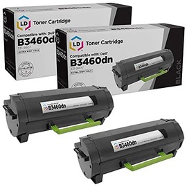 LD Compatible Toner Cartridge Replacement for Dell B3460 331-9807 Extra High Yield (Black, 2-Pack)
