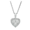 Tamborat WOMEN'S ACCENT HEART NECKLACE 10K WGP SIM DIAMONDS WITH