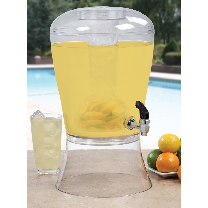 CreativeWare 3 Gallon Beverage Dispenser With Ice Cylinder And Fruit