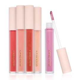 ELLEN TRACY 5-Piece Tinted Lip Gloss Set - Long-Lasting Color, 0.10 fl oz Each, Pink Bow Collection