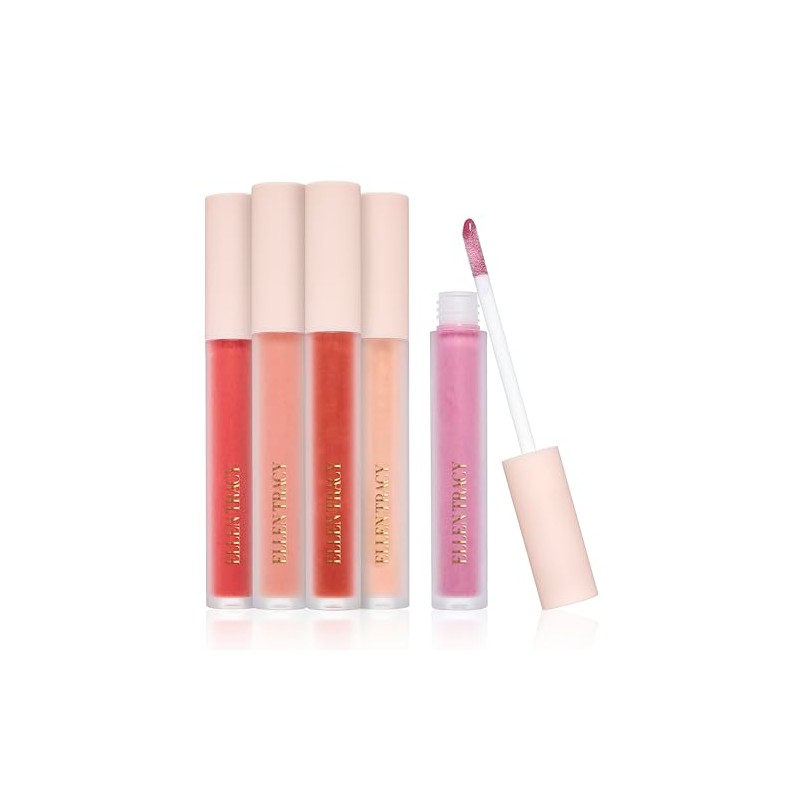 ELLEN TRACY 5-Piece Tinted Lip Gloss Set - Long-Lasting Color,
