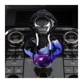 Yourkar Car Shift Knob Hoodie Cover, Funny Gear Shift Knob Protector, Mini Warm Hoodie Shifter Decoration Cover for Most Cars, SUVs, Trucks, Universal Interior Car Accessories (Starry Sky)