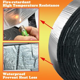 KAIHENG 32.8FT Pipe Insulation Tape Wrap, Aluminum Foil Pipe Foam Insulation Tape, Self Adhesive Outdoor Winter Cold Hot Water Pipe Winterizing, Heat Preservation, 2INX 32.8FT