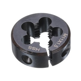 sourcing map Round Threading Die M11 x 1.5 Metric Thread 25mm OD Adjustable Right Hand High-Speed Steel (HSS) Round Die Screw Thread Cutting Die for Thread Repair