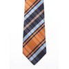 Blue Navy Orange Norrow Tartan Check Plaid Ties Elegant Autumn