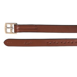 Exion Pre-Stretched Leather Stirrup Leathers for English Saddles | Premium Vegetable-Tanned Non-Stretch Stirrups for Jumping, Dressage & Schooling | 18-Hole Numbered Adjustment & SS Buckles