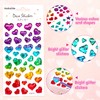 Stickers 3D for Children Girls, 4 Sheets 168 Pieces Colourful