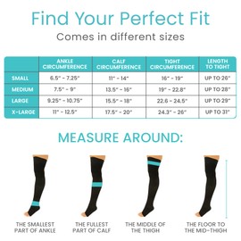 Vive Thigh High Compression Socks Women 15-20 mmHg - Stockings for Women Men - Varicose Veins Treatment for Legs - Medical Open Toe Leg Sleeve for Circulation- DVT Prevention