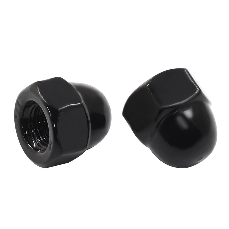 Hordion 1/4-20 Black Acorn Cap Nuts, 304 Stainless Steel Acorn