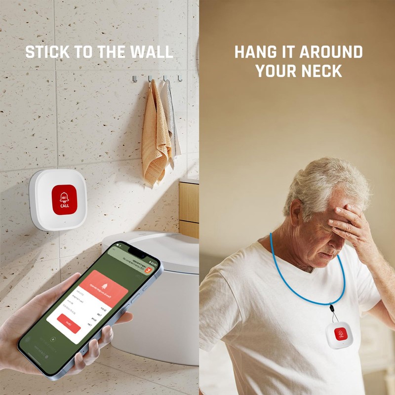 WiFi Smart SOS Call Button, Wireless Smart SOS Emergency Button,