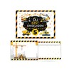 12 Invitation Cards for 5th Children's Birthday Digger Construction Site