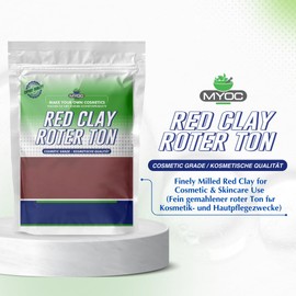 Myoc Red Clay Mask - Natural, Mineral-Rich Facial Clay for All Skin Types - Vegan, Cruelty-Free, Organic Skincare, 8 oz / 227 g