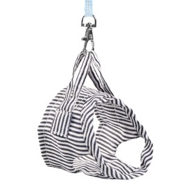 eMagTech Small Pet Harness with Leash Outdoor Walking Comfort Adjustable Stripe Vest Lead Rope for Guinea Pig Hamster Ferret Baby Hedgehog Dutch Pig Blue L Size