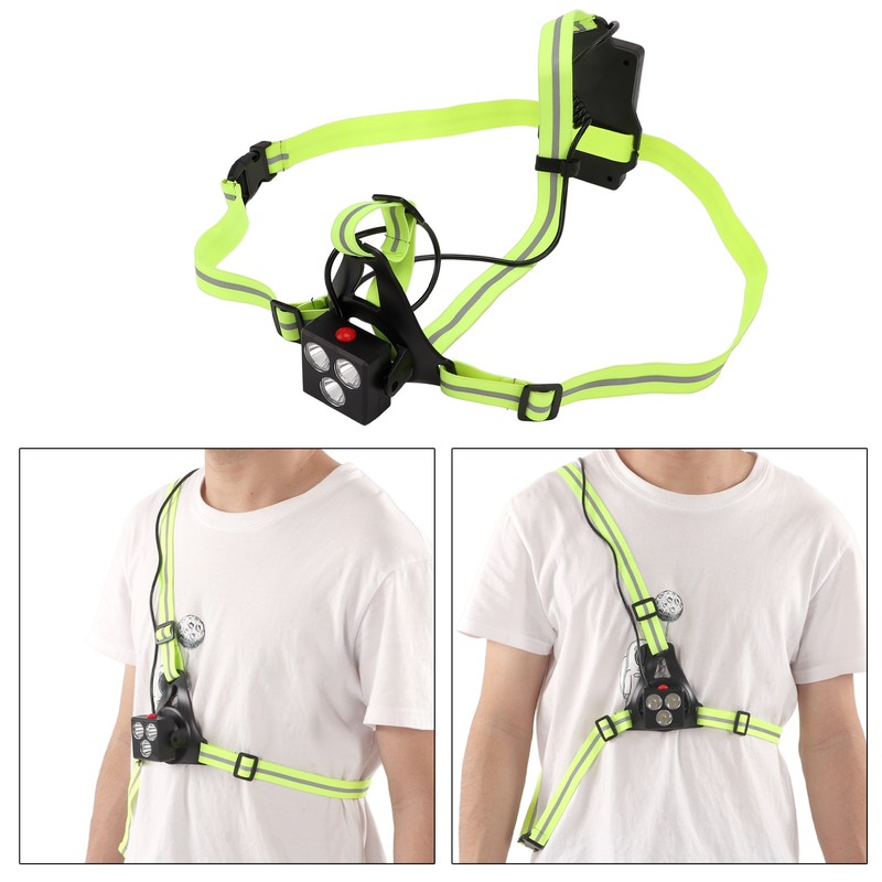 LED Night Running Light Waterproof Adjustable Angle Modes USB Rechargeable