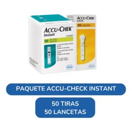 Paquete Accu - Chek Instant 50 Tiras Y 25 Lancetas